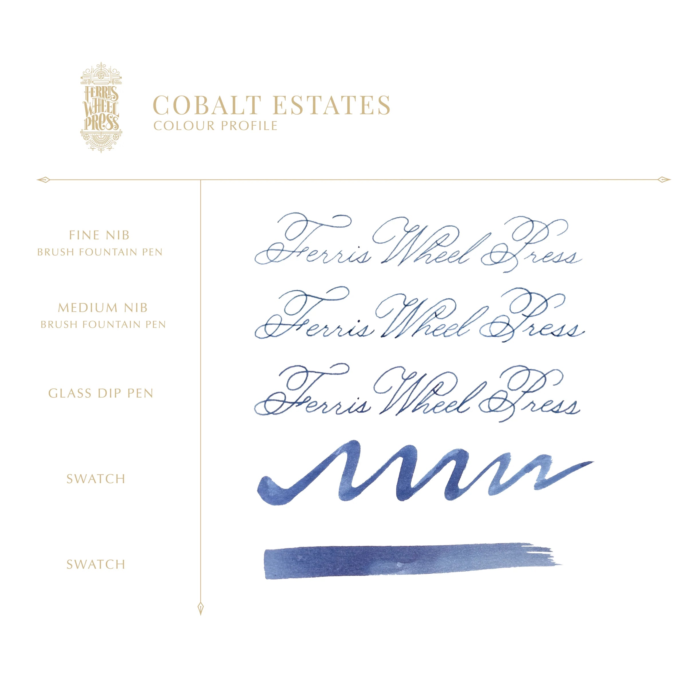 Flacon d'encre FERRIS WHEEL PRESS - Everyday Ink - Cobalt Estates (38ml) - 