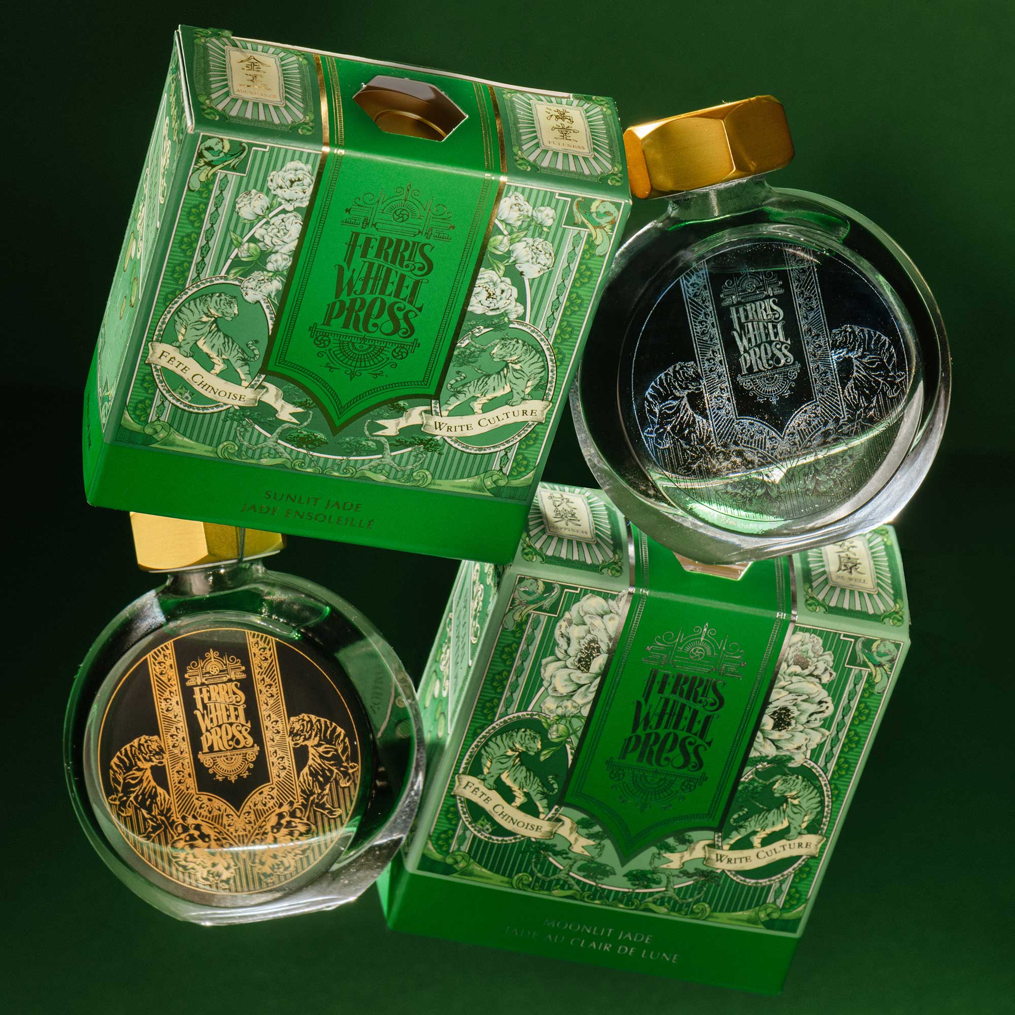 Flacon d'encre FERRIS WHEEL PRESS - Everyday Ink | Curious Collaborations Series | Fête Chinoise - Moonlit Jade (38ml) - 