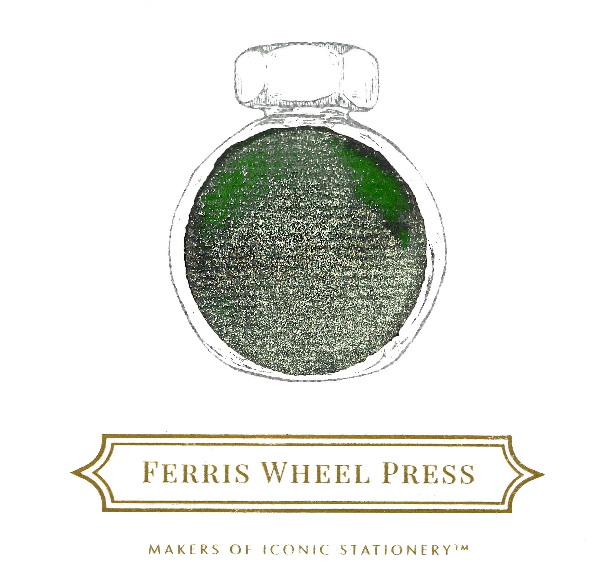 Flacon d'encre FERRIS WHEEL PRESS - Everyday Ink | Curious Collaborations Series | Fête Chinoise - Moonlit Jade (38ml) - 
