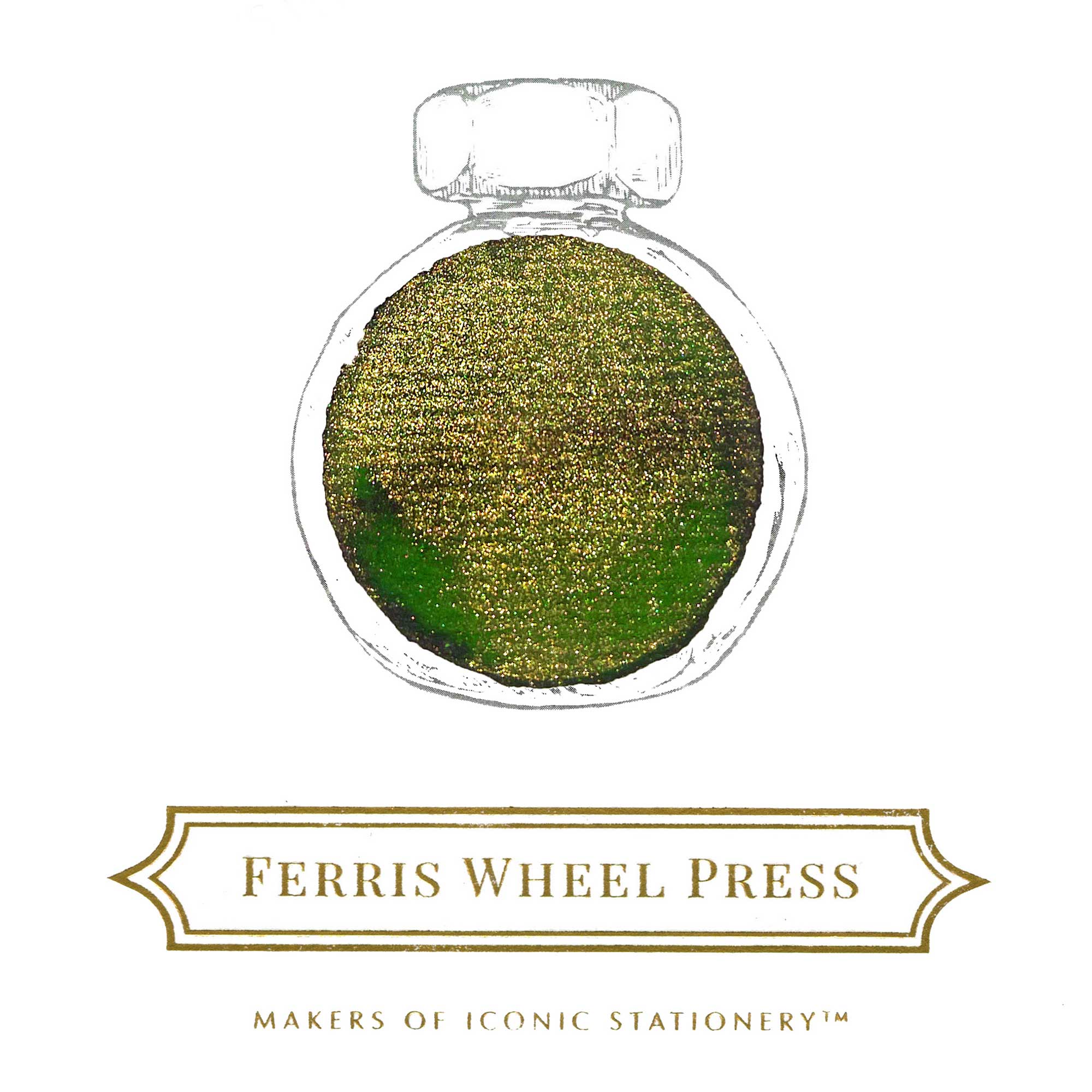 Flacon d'encre FERRIS WHEEL PRESS - Everyday Ink | Curious Collaborations Series | Fête Chinoise - Sunlit Jade (38ml) - 