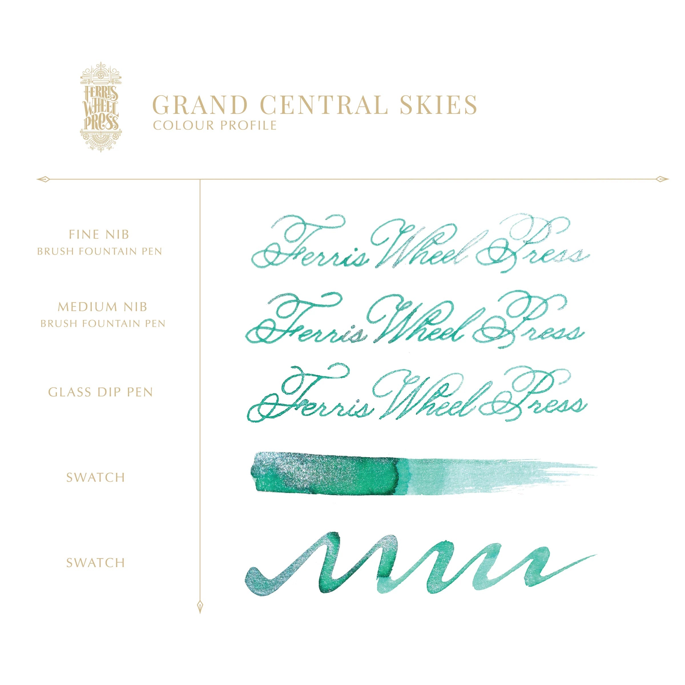 Flacon d'encre FERRIS WHEEL PRESS - Everyday Ink - Grand Central Skies (38ml) - 