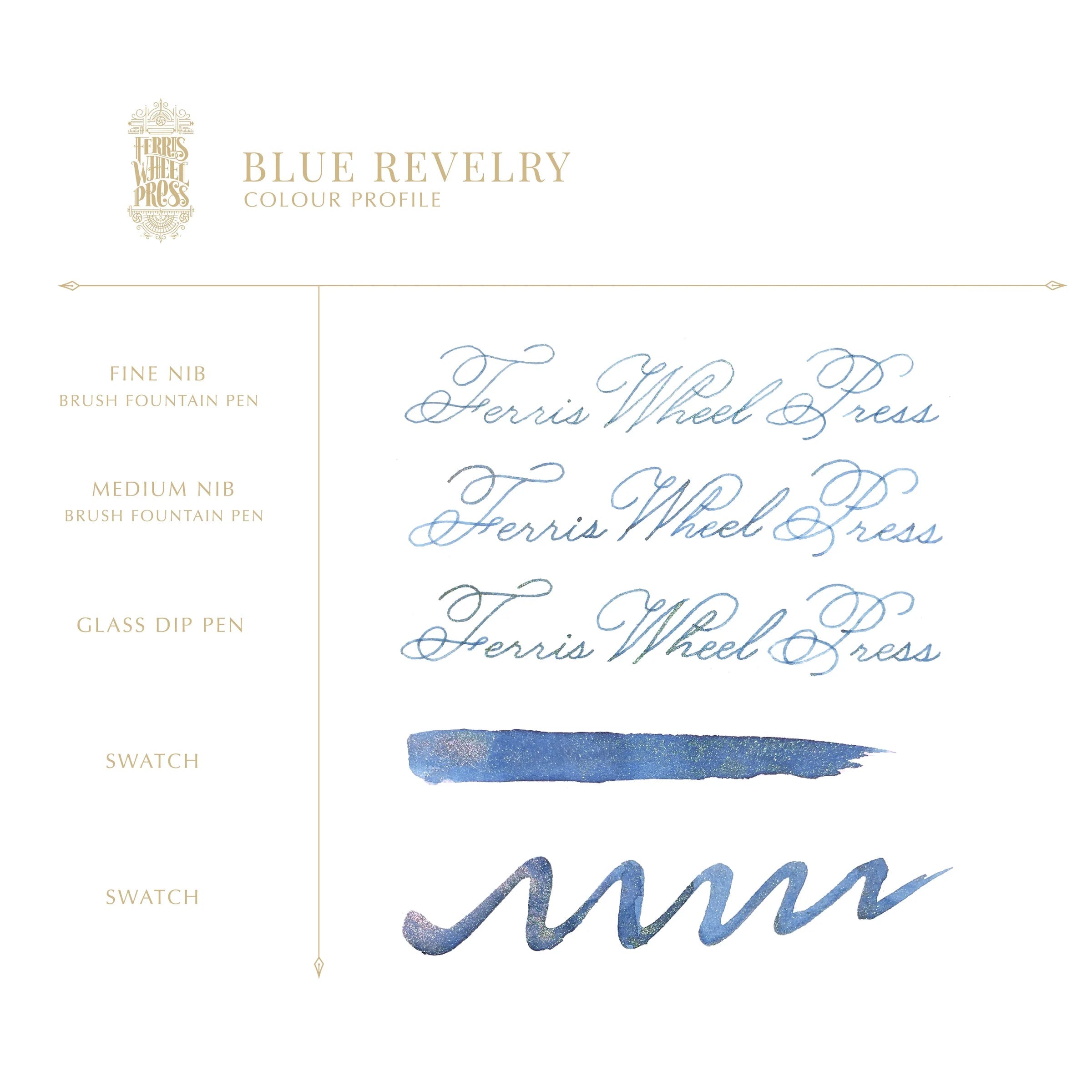 Flacon d'encre FERRIS WHEEL PRESS - Everyday Ink | Limited Edition 2025 - Blue Revelry (38ml) - 
