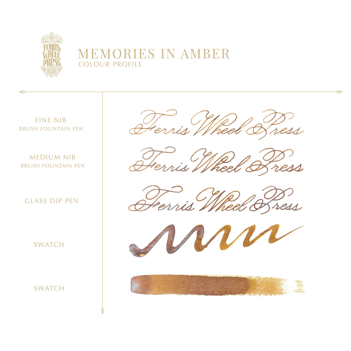 Flacon d'encre FERRIS WHEEL PRESS - Everyday Ink - Memories in Amber (38ml) - 818351006585