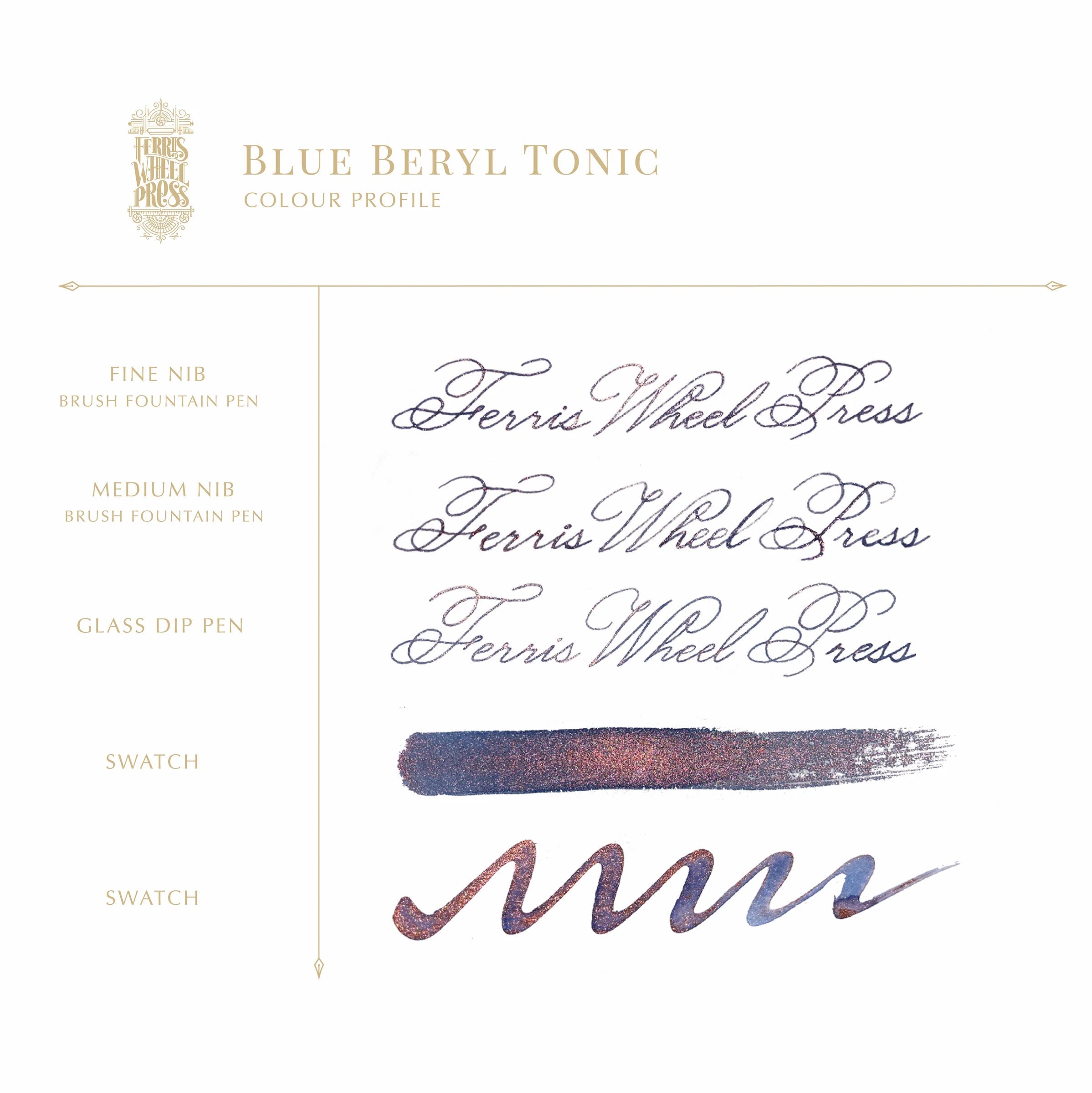 Flacon d'encre FERRIS WHEEL PRESS - FerriTales - Down the Rabbit Hole | Blue Beryl Tonic (20ml) - 
