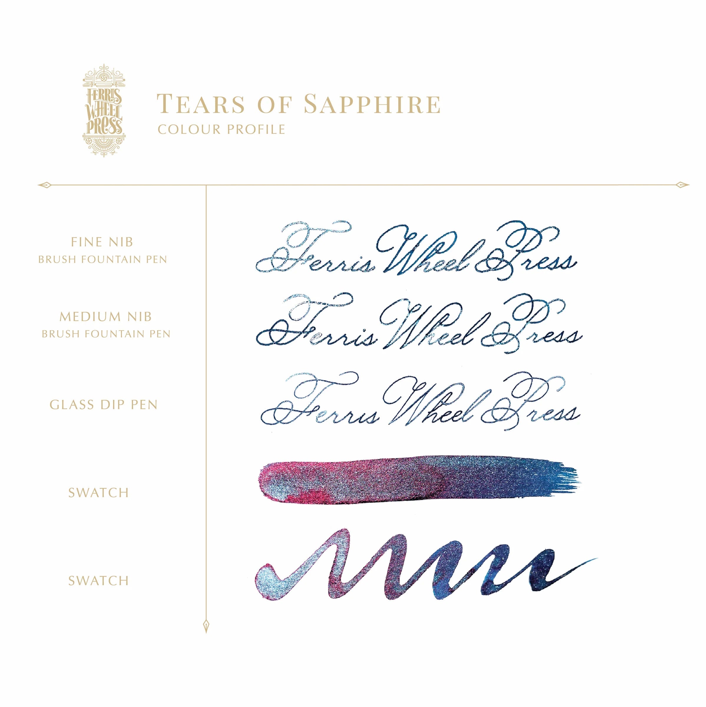 Flacon d'encre FERRIS WHEEL PRESS - FerriTales - Down the Rabbit Hole | Tears of Sapphire (20ml) - 