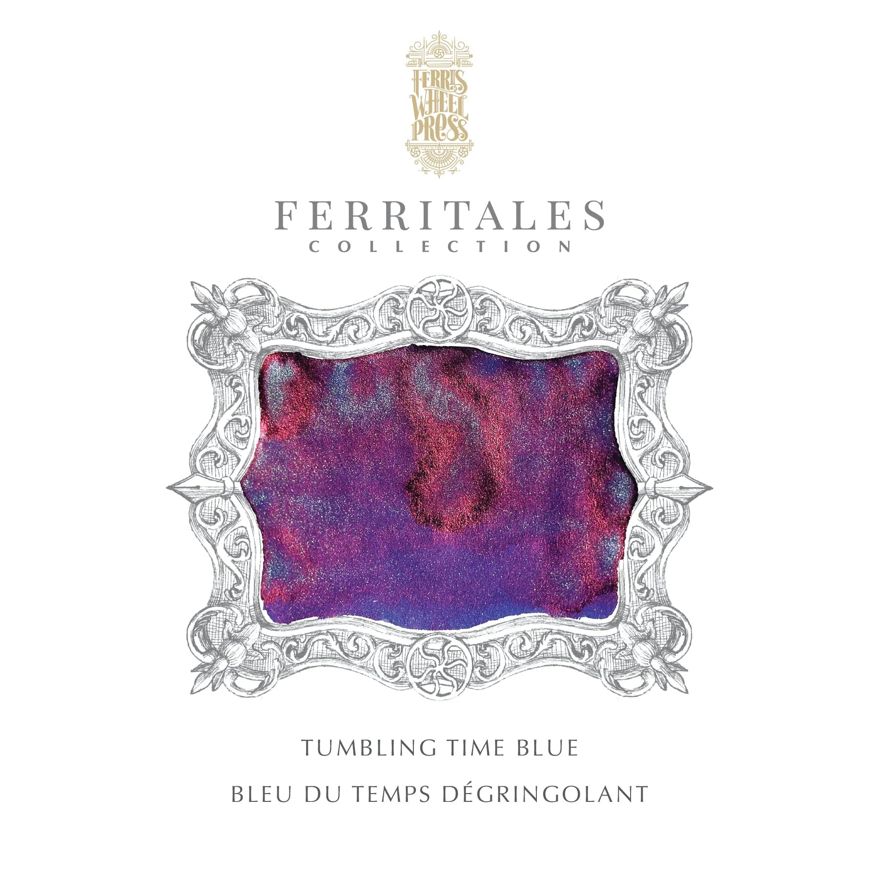 Flacon d'encre FERRIS WHEEL PRESS - FerriTales - Down the Rabbit Hole | Tumbling Time Blue (20ml) - 