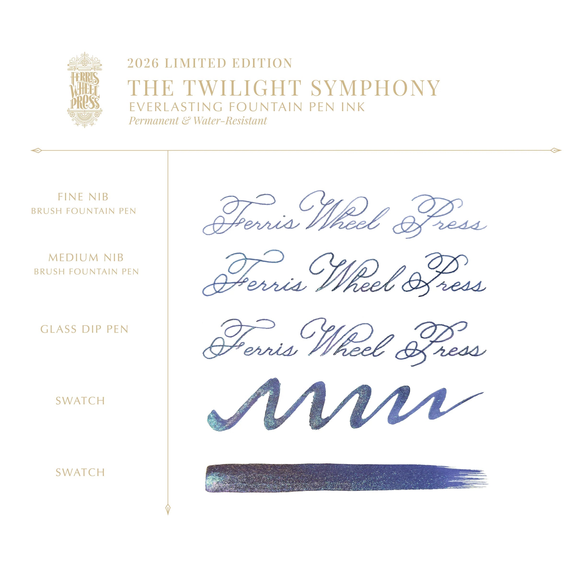 Flacon d'encre FERRIS WHEEL PRESS - FerriTales - Limited Edition 2026 - Everlasting Fountain Pen Ink | The Twilight Symphony (20ml) - 