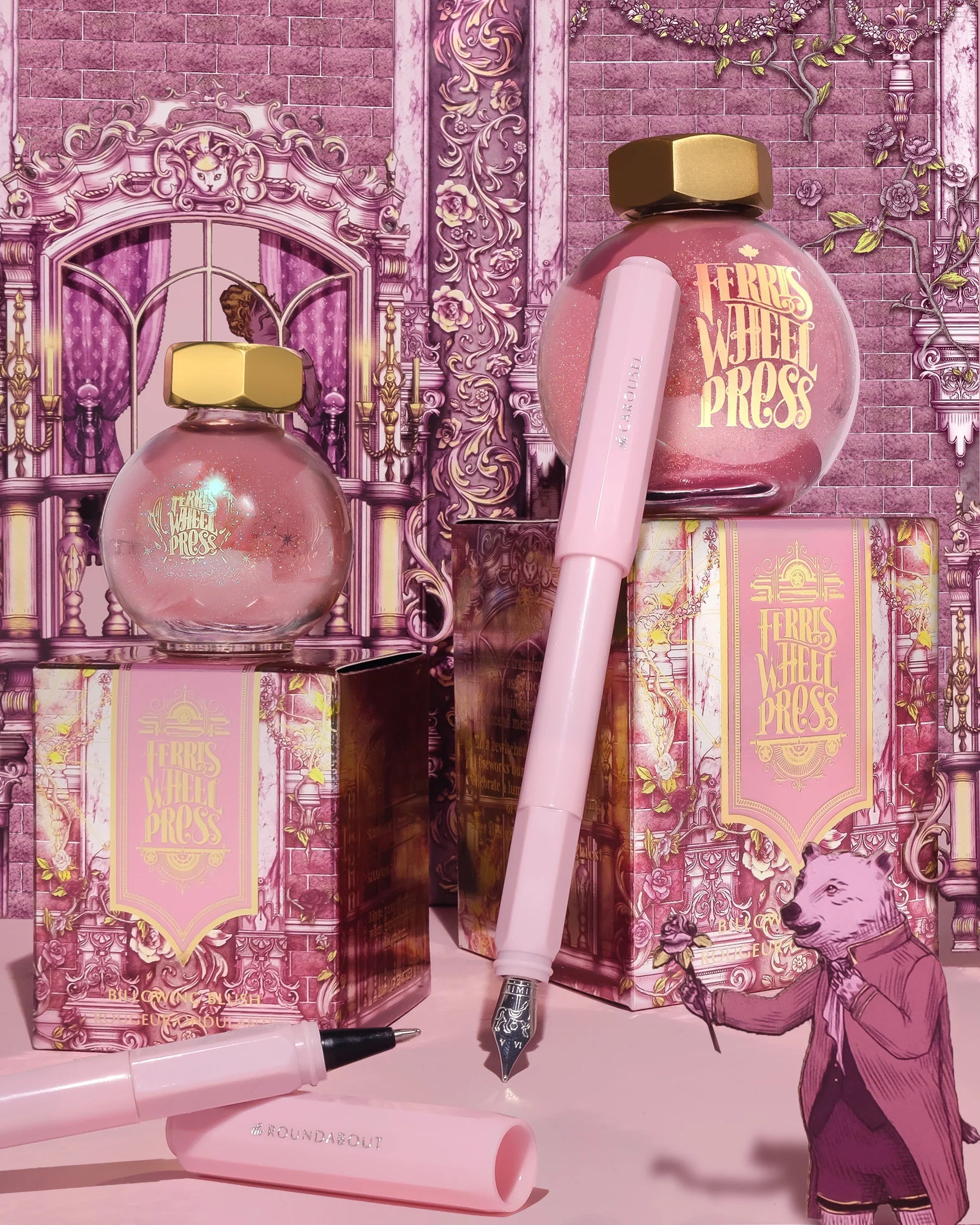Flacon d'encre FERRIS WHEEL PRESS - FerriTales - The Beauty and the Beast | Billowing Blush (20ml) - 