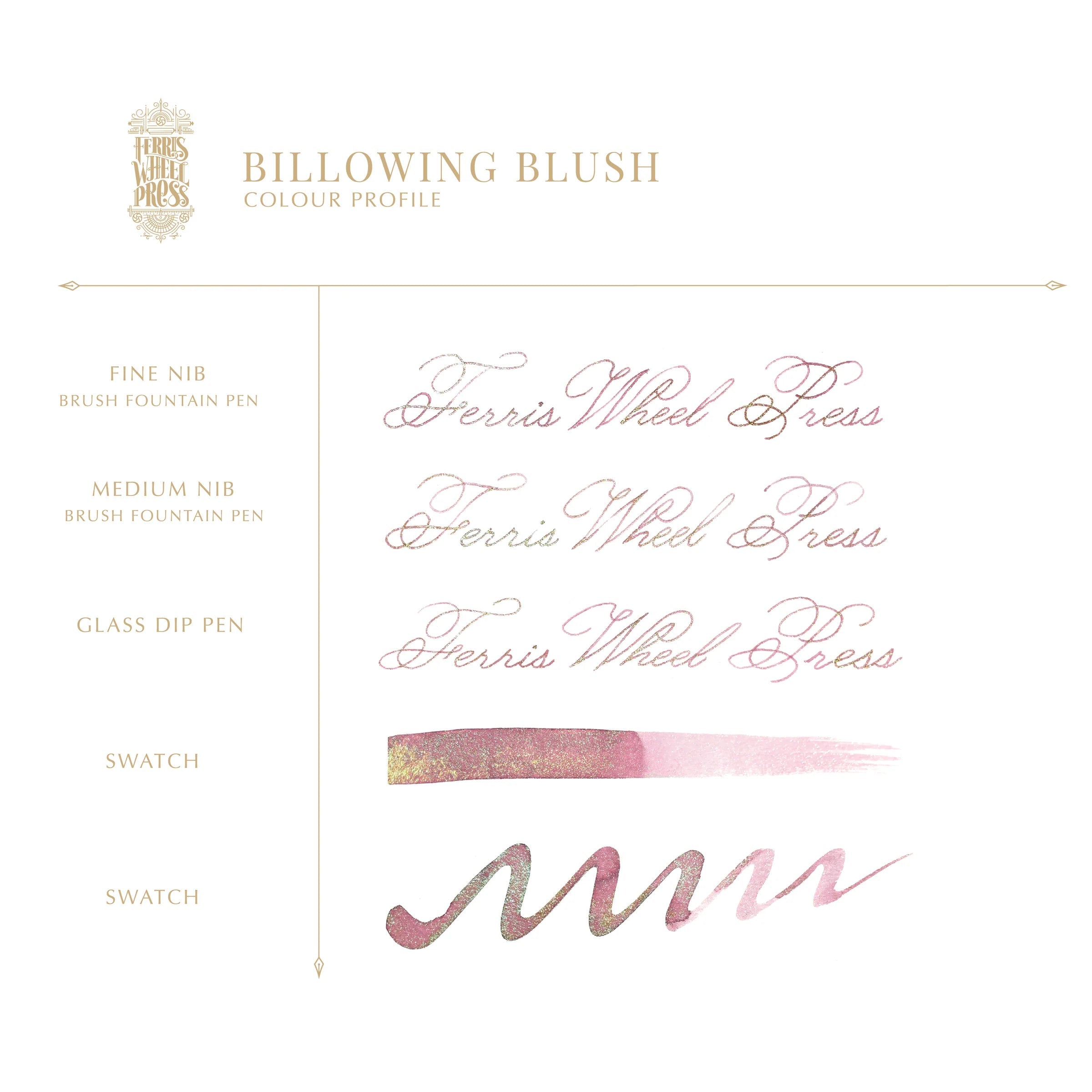 Flacon d'encre FERRIS WHEEL PRESS - FerriTales - The Beauty and the Beast | Billowing Blush (20ml) - 
