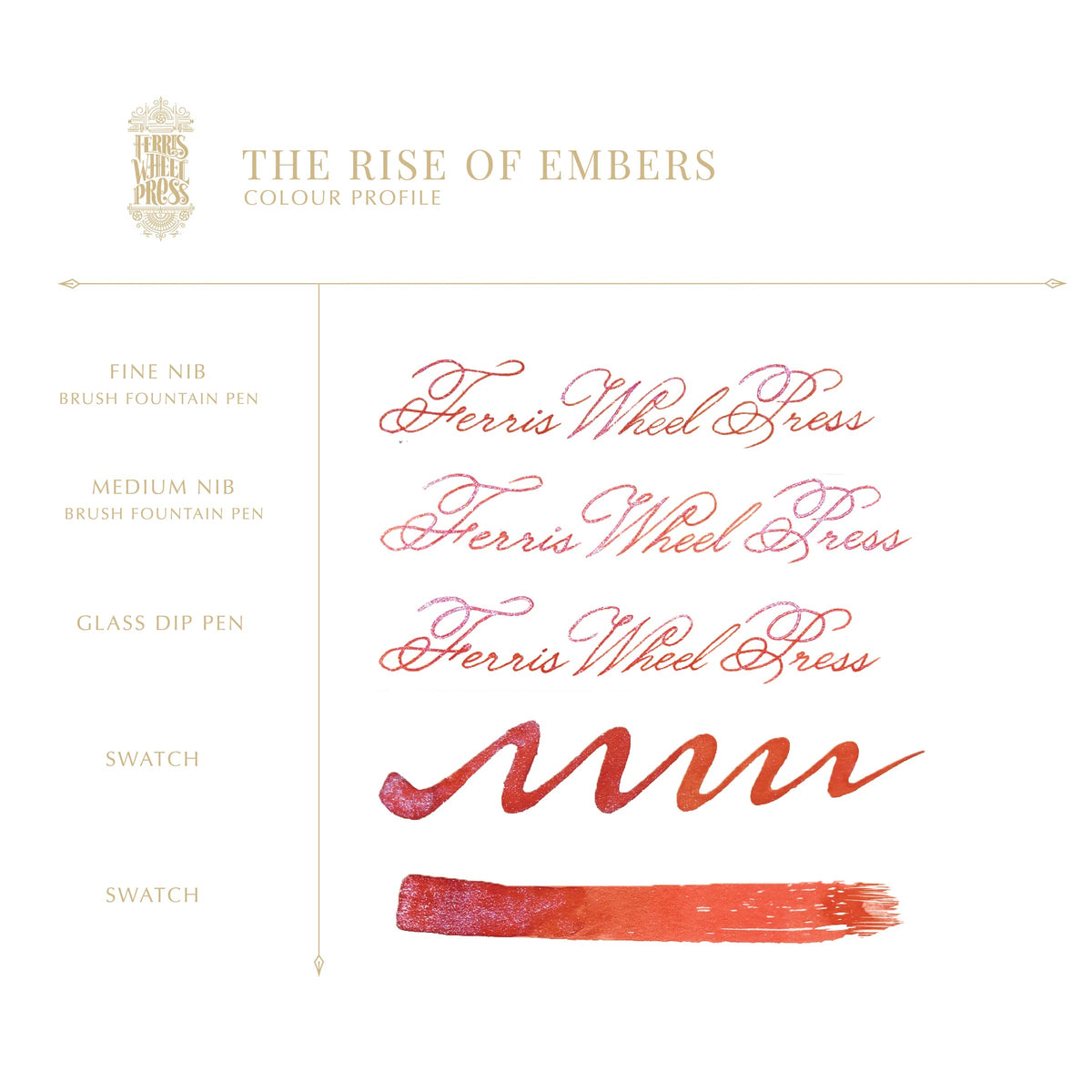 Flacon d'encre FERRIS WHEEL PRESS - FerriTales - The Book of Knights Series | The Rise of Embers (20ml) - 818351007209