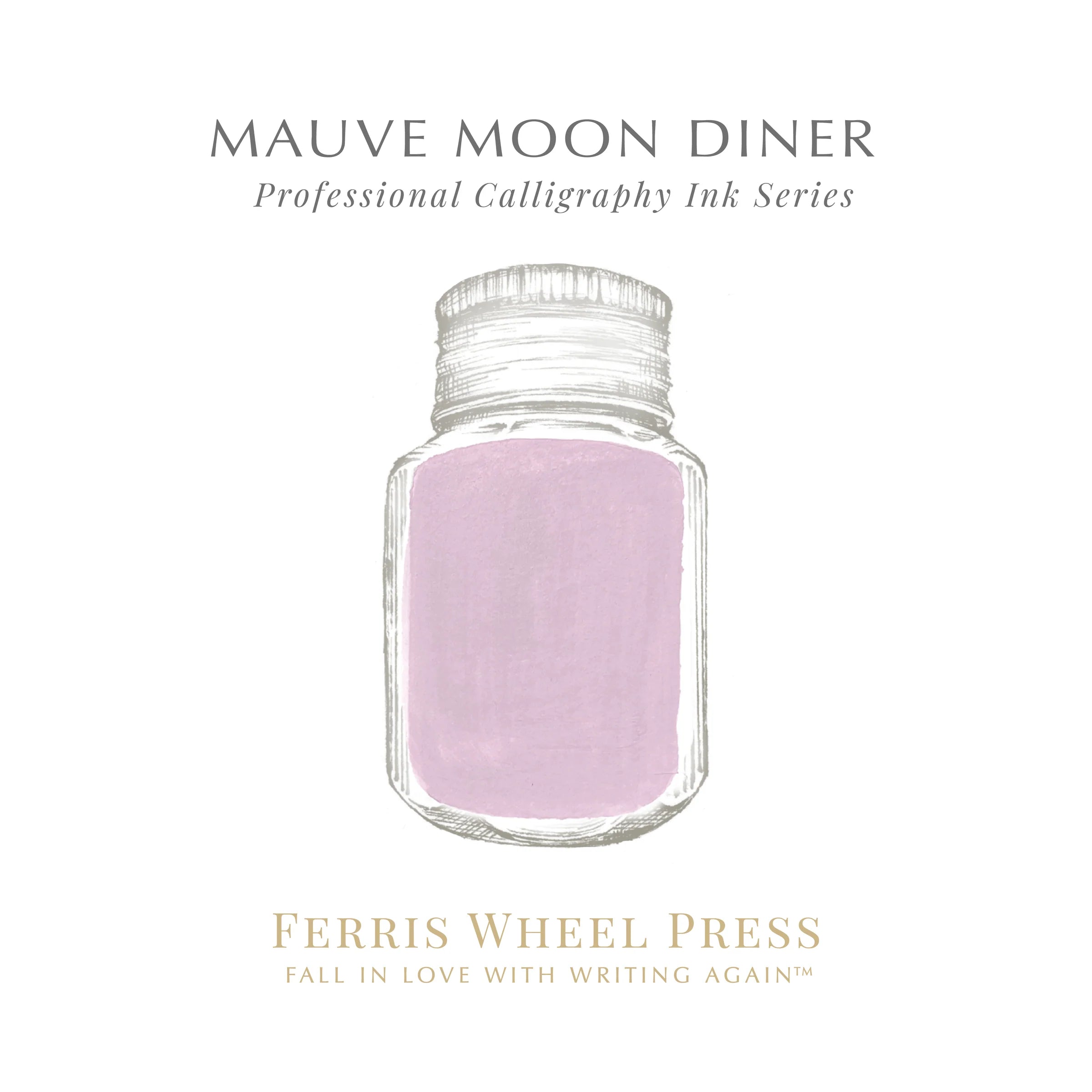 Flacon d'encre FERRIS WHEEL PRESS - Professional Calligraphy Ink - Mauve Moon Diner (28ml) - 