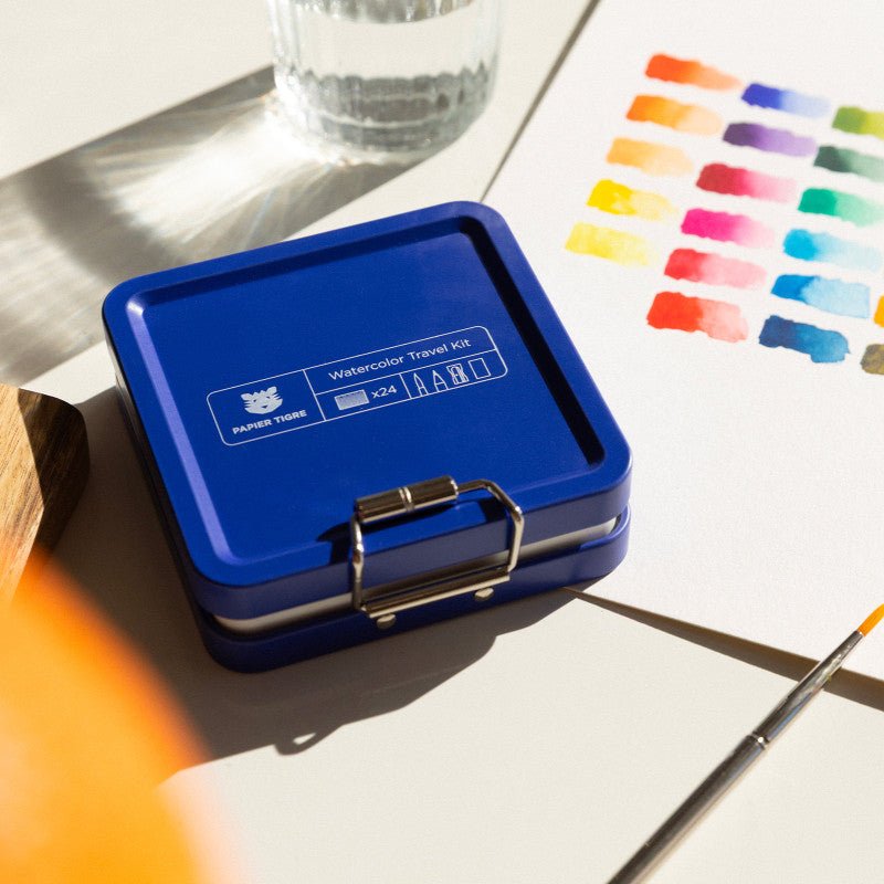 Kit d'aquarelle de voyage PAPIER TIGRE - Bleu Marine - 3700876815469