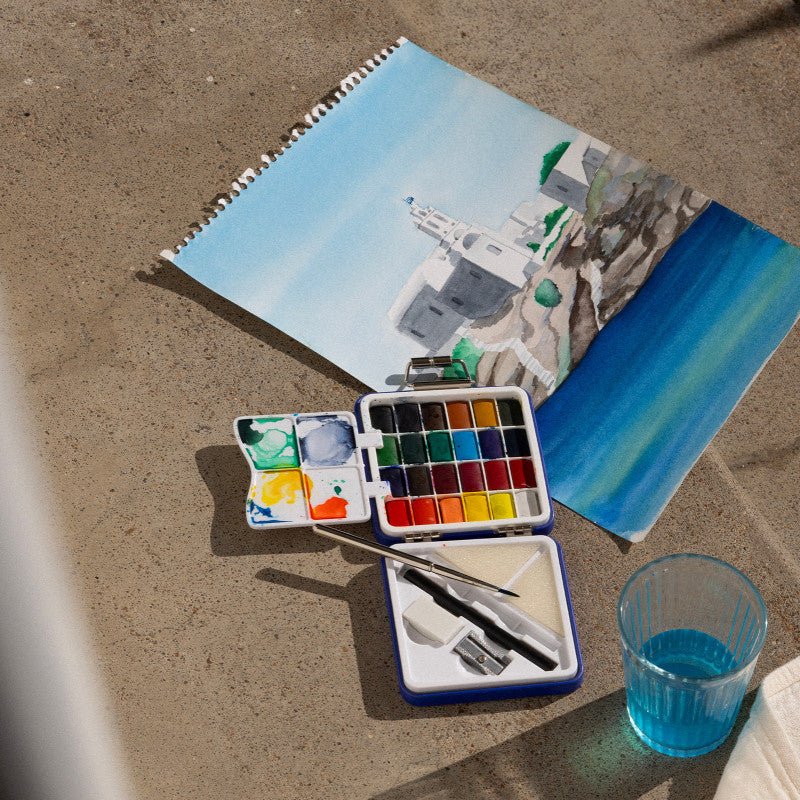 Kit d'aquarelle de voyage PAPIER TIGRE - Bleu Marine - 3700876815469