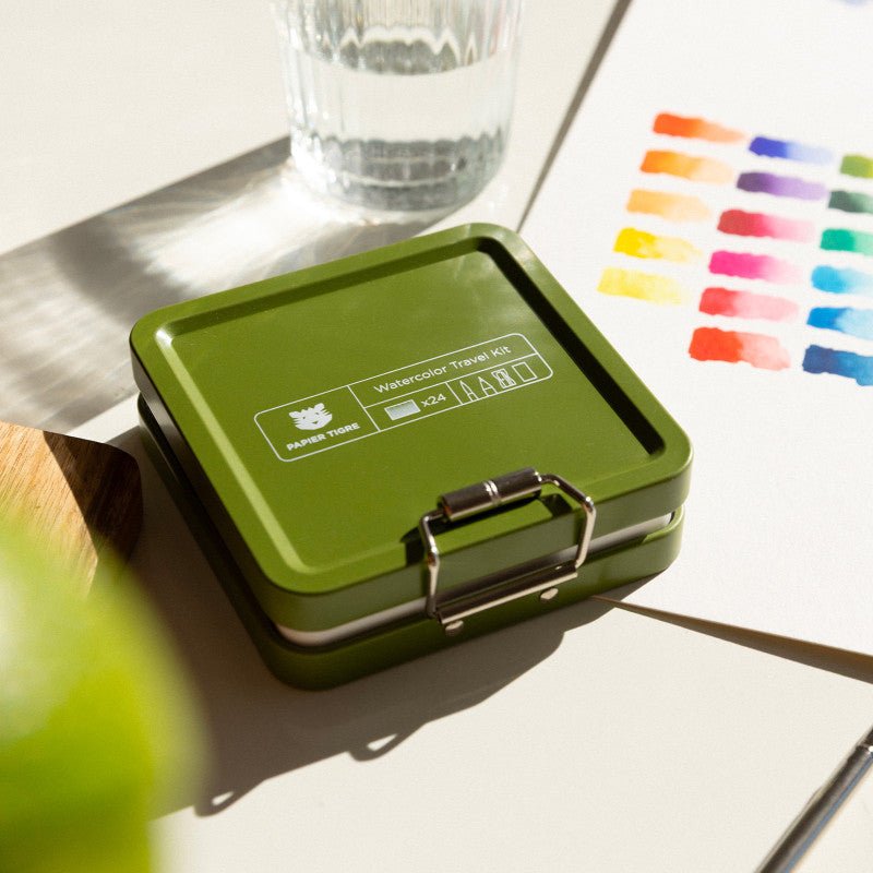 Kit d'aquarelle de voyage PAPIER TIGRE - Olive - 3700876815476