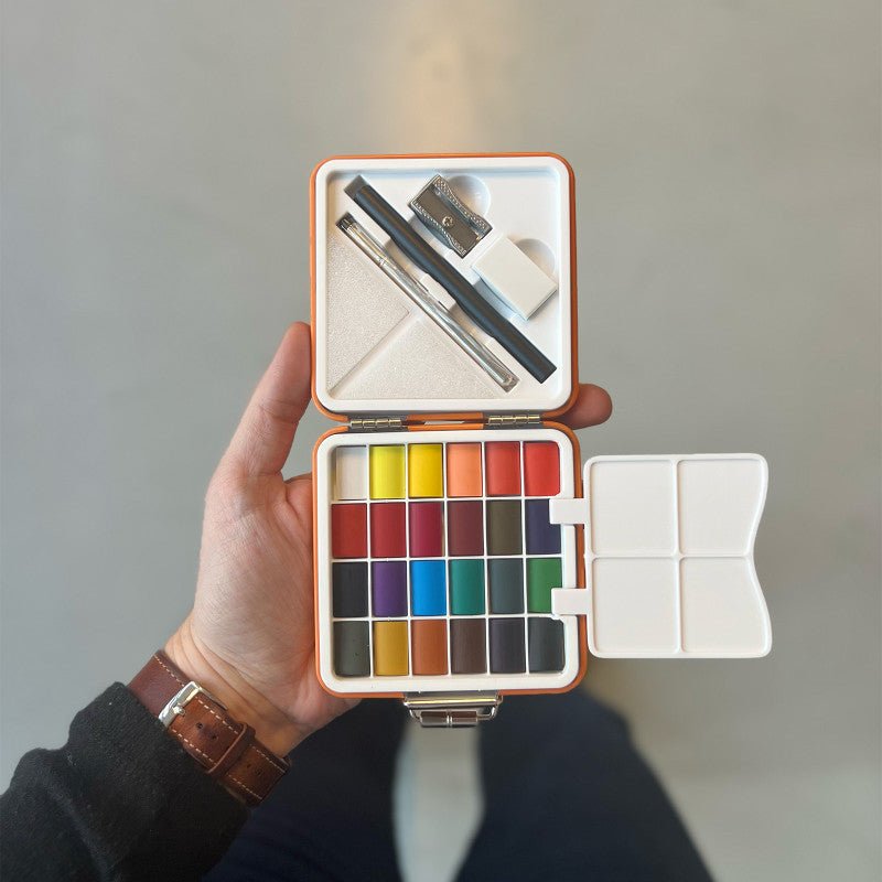 Kit d'aquarelle de voyage PAPIER TIGRE - Orange - 3700876815483