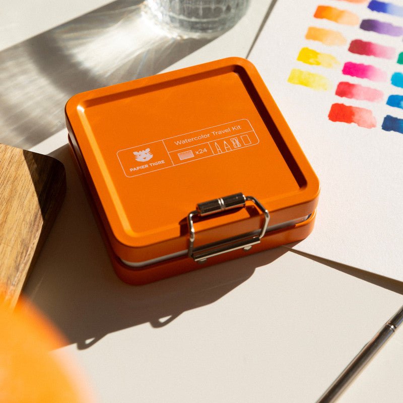 Kit d'aquarelle de voyage PAPIER TIGRE - Orange - 3700876815483