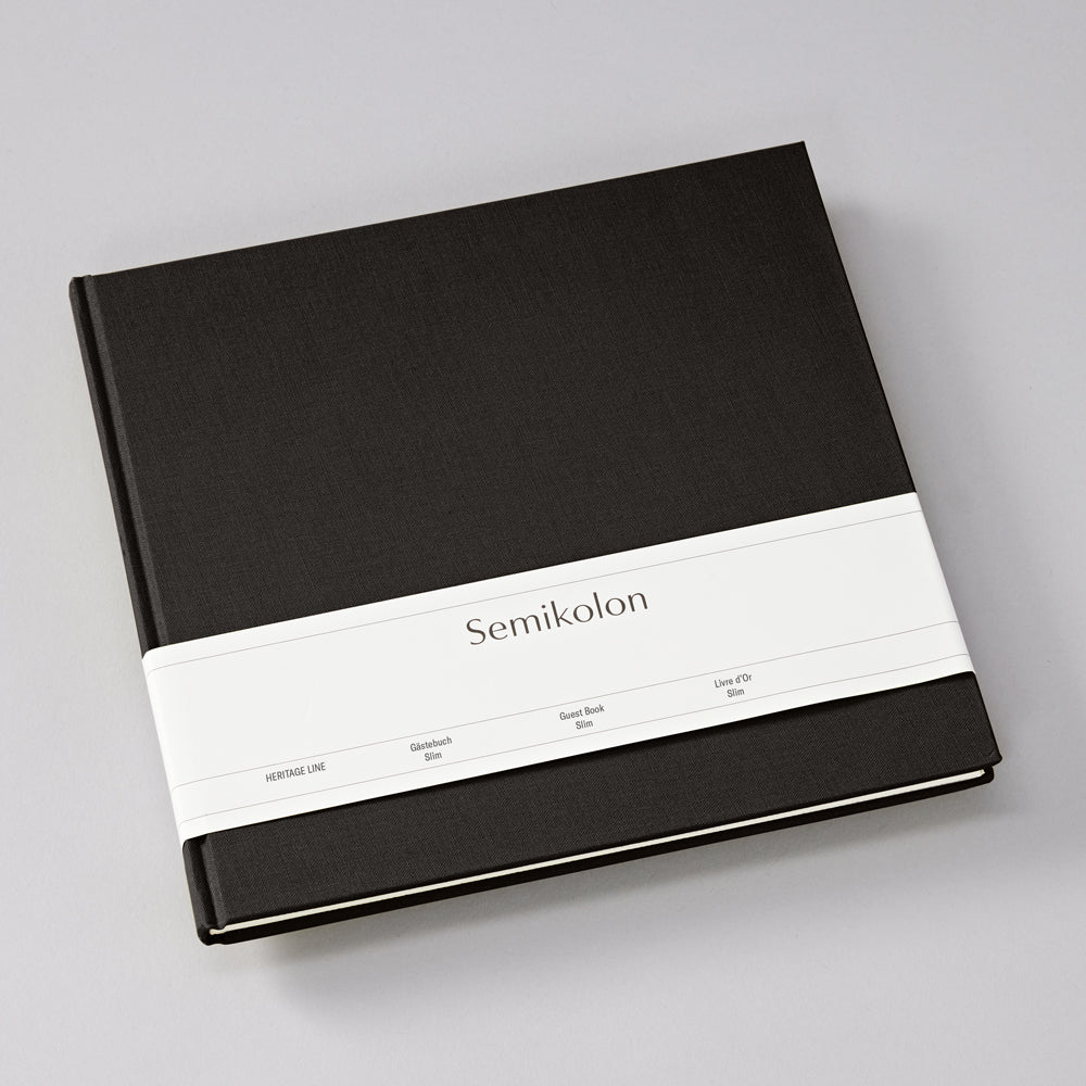 Livre d'Or Slim SEMIKOLON - 25 x 23 cm - Hardcover - Uni - Black - 4004117653735