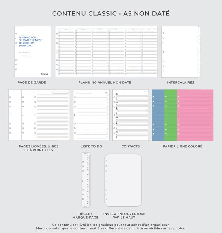 Organiseur FILOFAX Saffiano - A5 - Blush - 5059145531325
