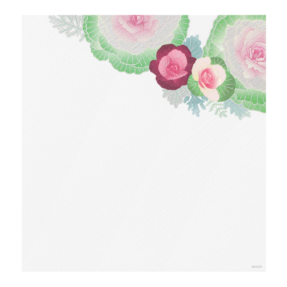 Papier à lettres MIDORI washi - 177 x 168 mm - Choux d'Ornement - 4902805810043