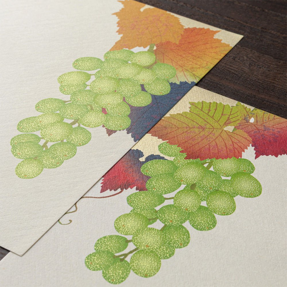 Papier à lettres MIDORI washi - 177 x 168 mm - Grappes de raisin - 4902805810395