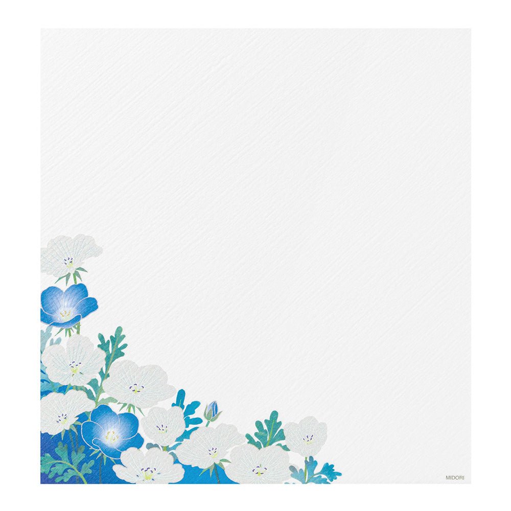 Papier à lettres MIDORI washi - 177 x 168 mm - Némophiles - 