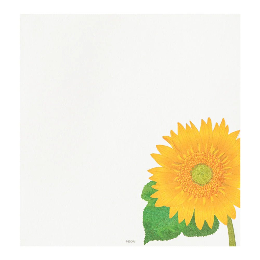 Papier à lettres MIDORI washi - 177 x 168 mm - Tournesols - 4902805810258