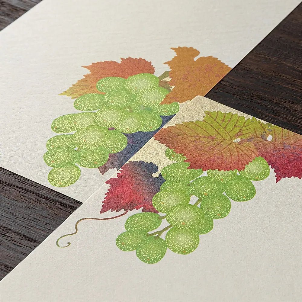 Papier à lettres MIDORI washi - 177 x 84 mm - Grappes de raisin - 4902805896122