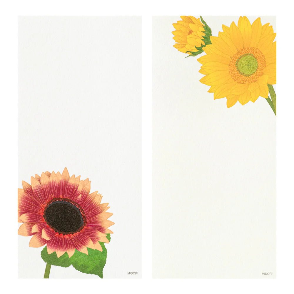 Papier à lettres MIDORI washi - 177 x 84 mm - Tournesols - 4902805896054