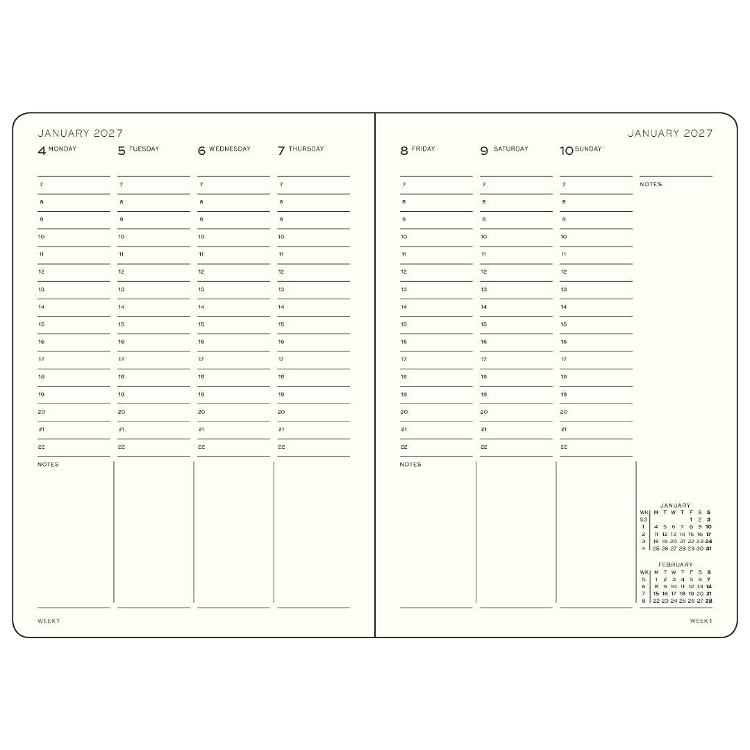 Planificateur Semainier 2027 LEUCHTTURM1917, Anglais - A5 - Hardcover - Cherry - 4070292003009