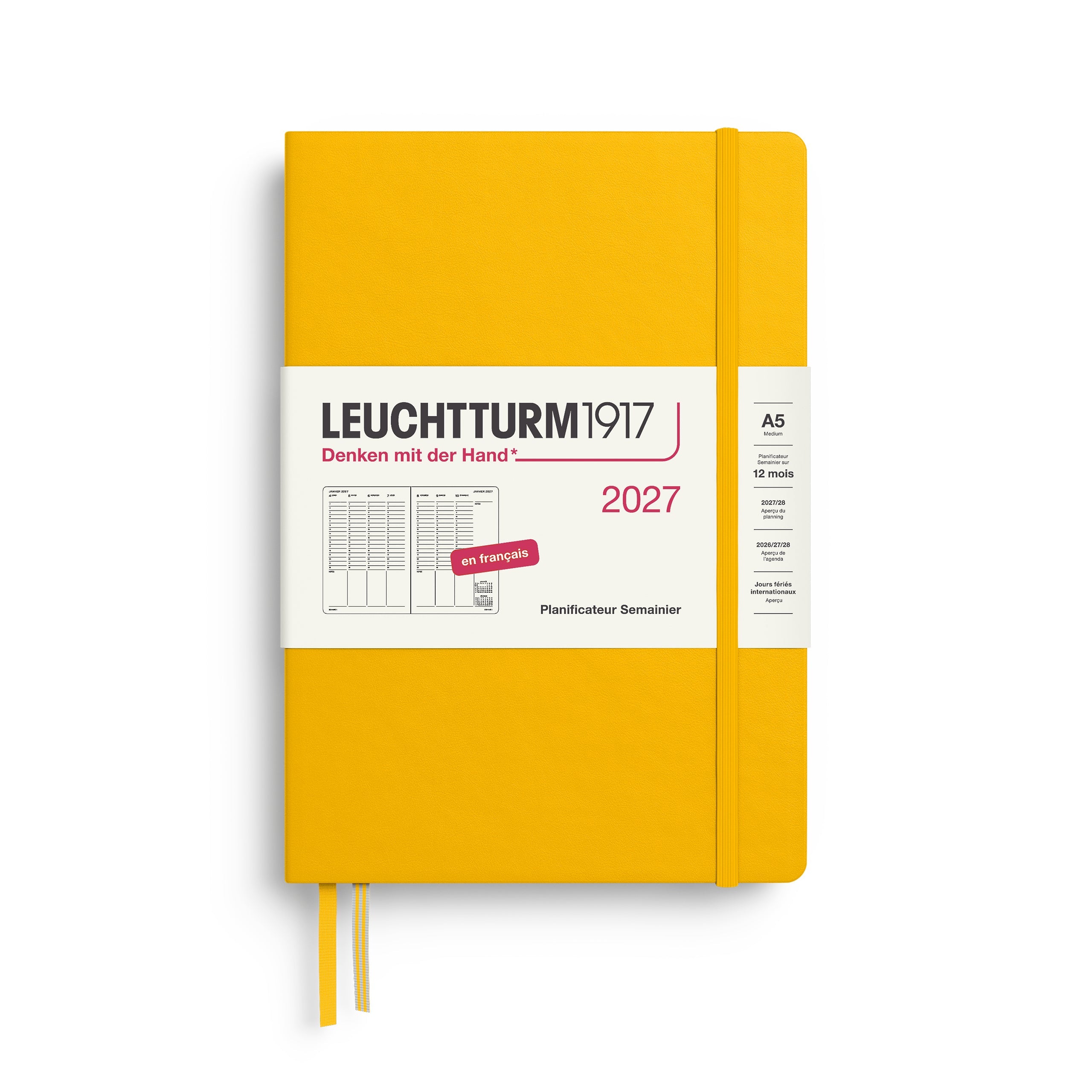 Planificateur Semainier 2027 LEUCHTTURM1917, Français - A5 - Hardcover - Sunflower - 4070292003948