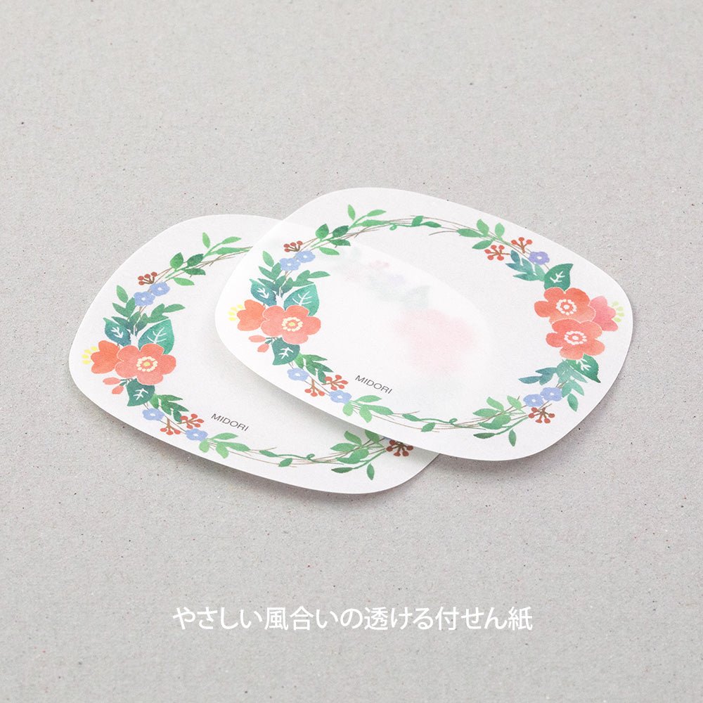Post - it MIDORI Sukeru Fusen - Couronne de fleurs - 4902805190794