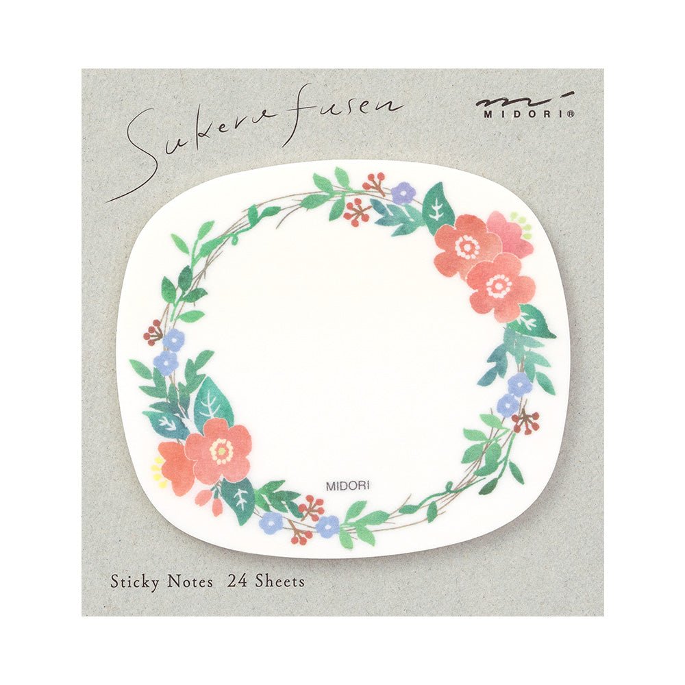 Post - it MIDORI Sukeru Fusen - Couronne de fleurs - 4902805190794
