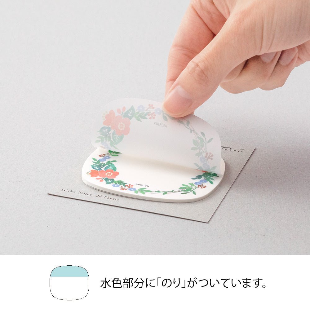Post - it MIDORI Sukeru Fusen - Couronne de fleurs - 4902805190794