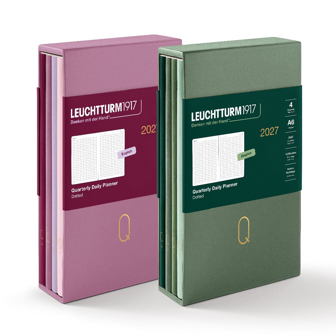 Quarterly Agenda Journalier 2027 LEUCHTTURM1917, Anglais - A6 - Softcover - Shades of Green - 4070292003603