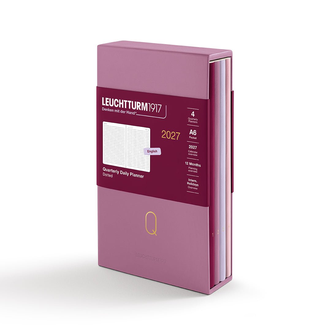Quarterly Agenda Journalier 2027 LEUCHTTURM1917, Anglais - A6 - Softcover - Shades of Rose - 4070292003597