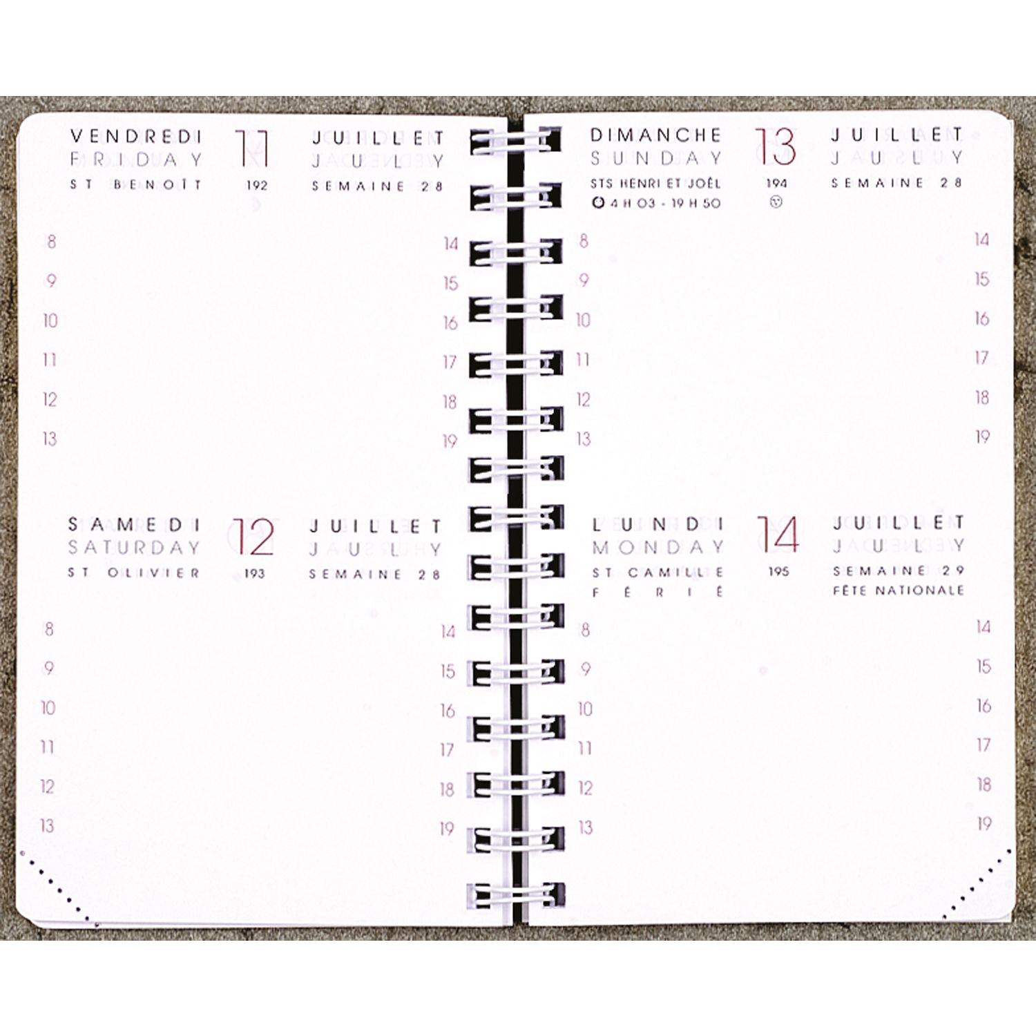 Recharge 2025 AGENDA MODERNE 2J/P INT8313/2 - 2 jours par page - 8.5 x 13 cm - 3338802700000
