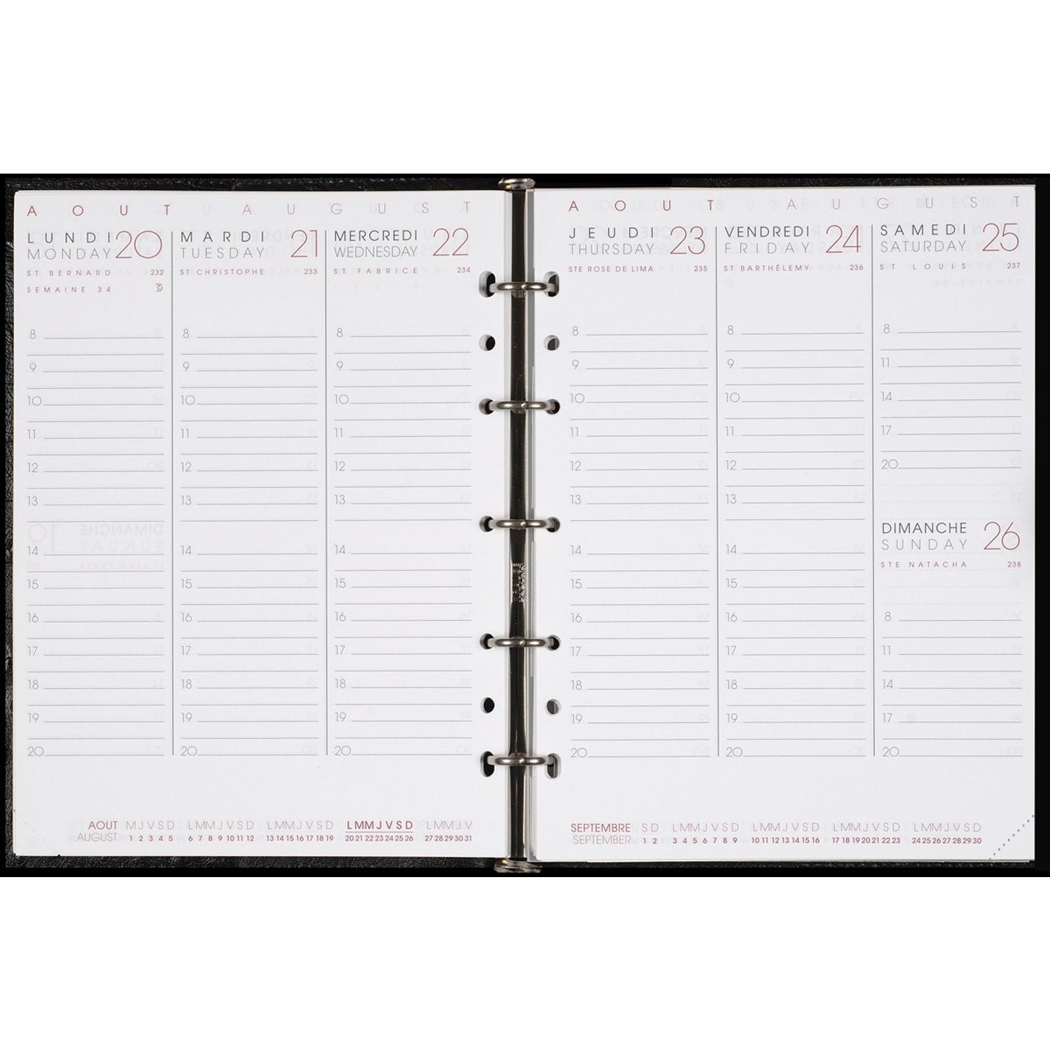Recharge 2025 AGENDA MODERNE MODUL ABSEM INTABASEM - 1 semaine sur 2 pages - 15 x 20 cm - 3338803310000
