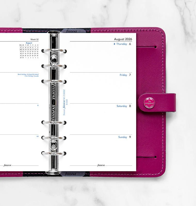 Recharge agenda 2026 - 2027 FILOFAX - Personal - Semaine sur deux pages (anglais) - 5059145621019
