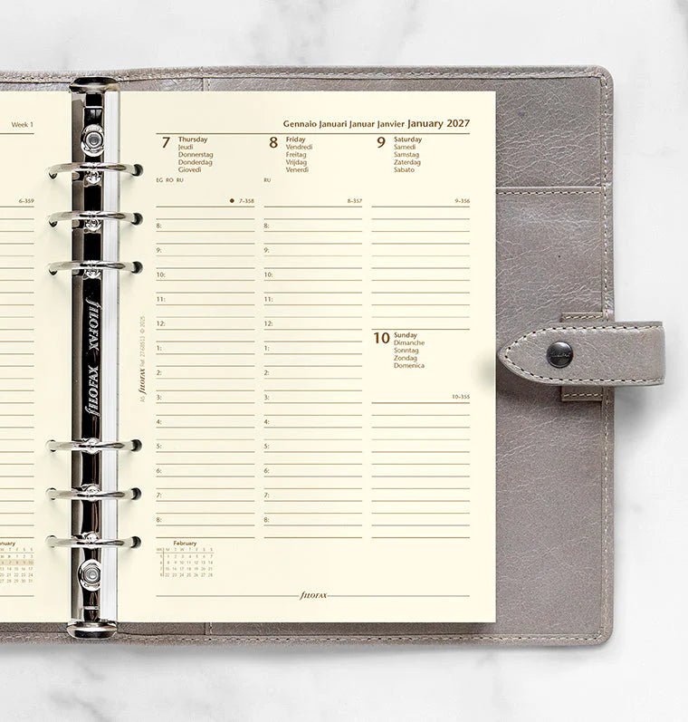 Recharge agenda 2027 FILOFAX - A5 - Semaine sur deux pages (multilingue) - 5059145621392