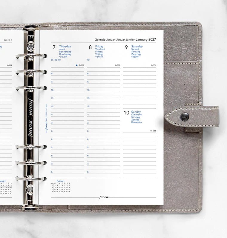 Recharge agenda 2027 FILOFAX - A5 - Semaine sur deux pages (multilingue) - 5059145621415