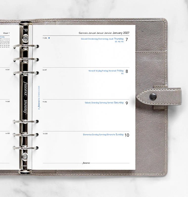 Recharge agenda 2027 FILOFAX - A5 - Semaine sur deux pages (multilingue) - 5059145621453