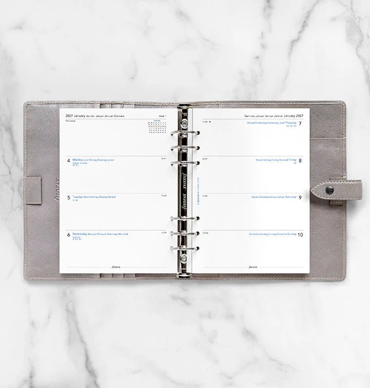 Recharge agenda 2027 FILOFAX - A5 - Semaine sur deux pages (multilingue) - 5059145621453