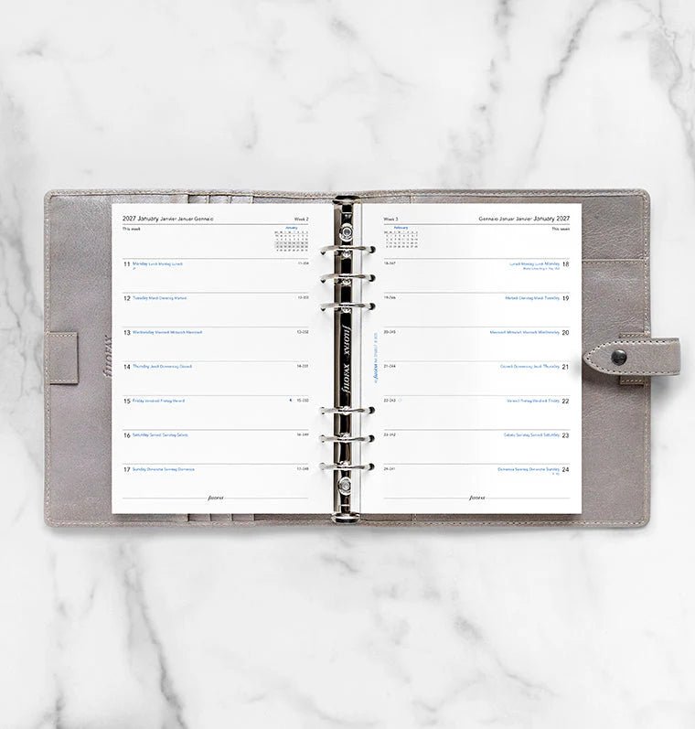 Recharge agenda 2027 FILOFAX - A5 - Semaine sur une page (multilingue) - 5059145621477