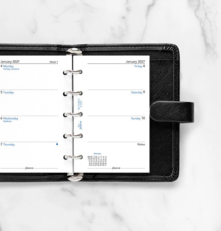 Recharge agenda 2027 FILOFAX - Mini - Semaine sur deux pages (anglais) - 5059145619634