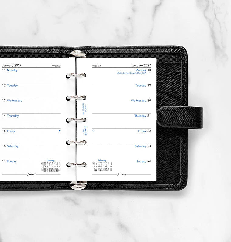 Recharge agenda 2027 FILOFAX - Mini - Semaine sur une page (anglais) - 5059145619672