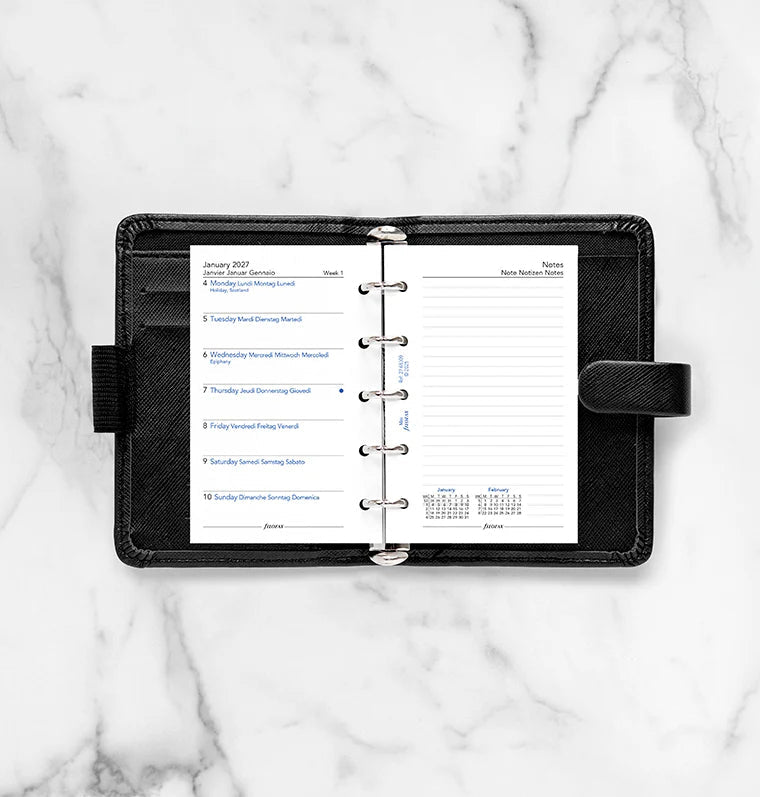 Recharge agenda 2027 FILOFAX - Mini - Semaine sur une page + page de notes (multilingue) - 5059145619573