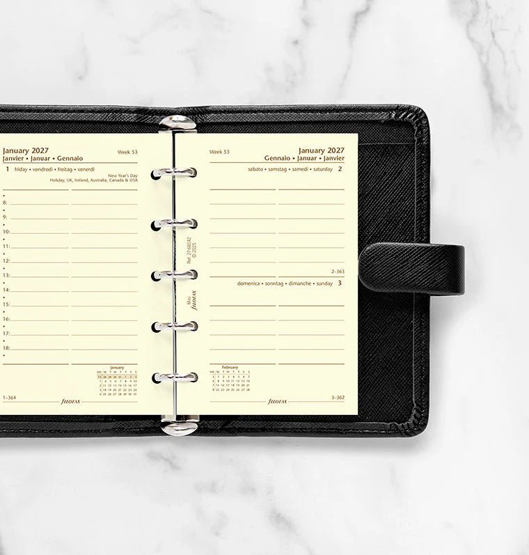 Recharge agenda 2027 FILOFAX - Mini - Un jour par page (multilingue) - 5059145619733