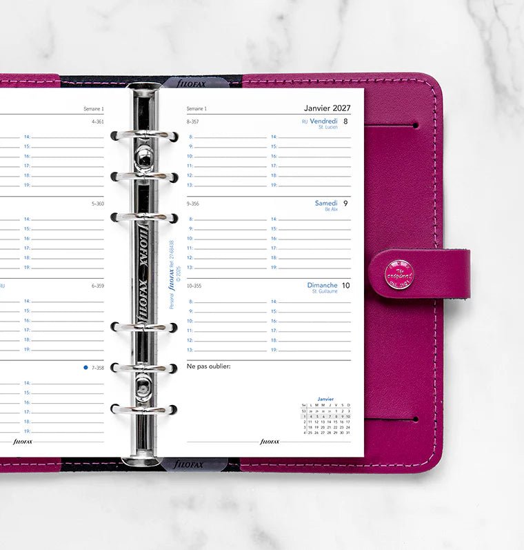 Recharge agenda 2027 FILOFAX - Personal - Semaine sur deux pages (français) - 5059145620838