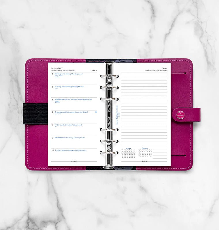 Recharge agenda 2027 FILOFAX - Personal - Semaine sur une page + page de notes (multilingue) - 5059145620432