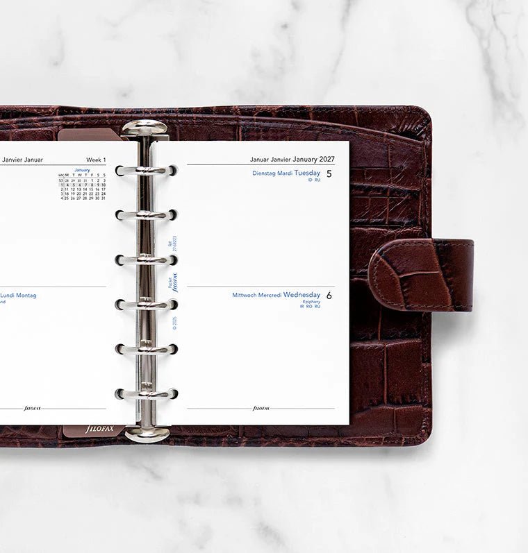 Recharge agenda 2027 FILOFAX - Pocket - Deux jours par page (multilingue) - 5059145619870